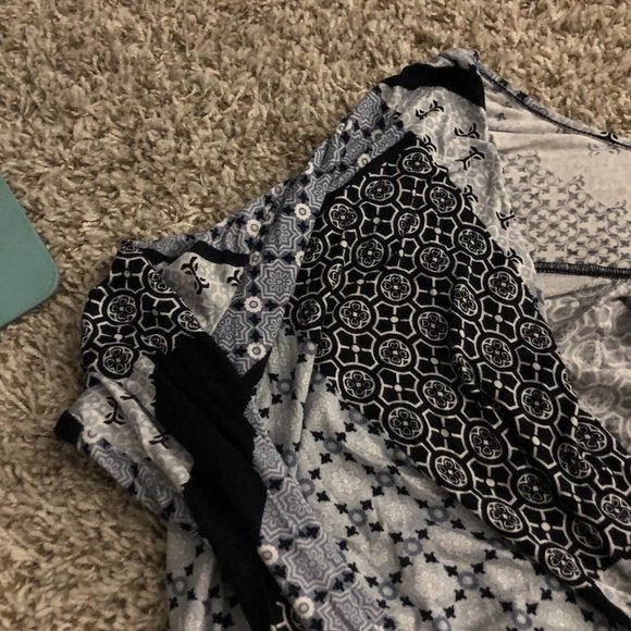 Cato Womens Pullover tie knot waist pasiley print Deep V Size XL New - Picture 4 of 8